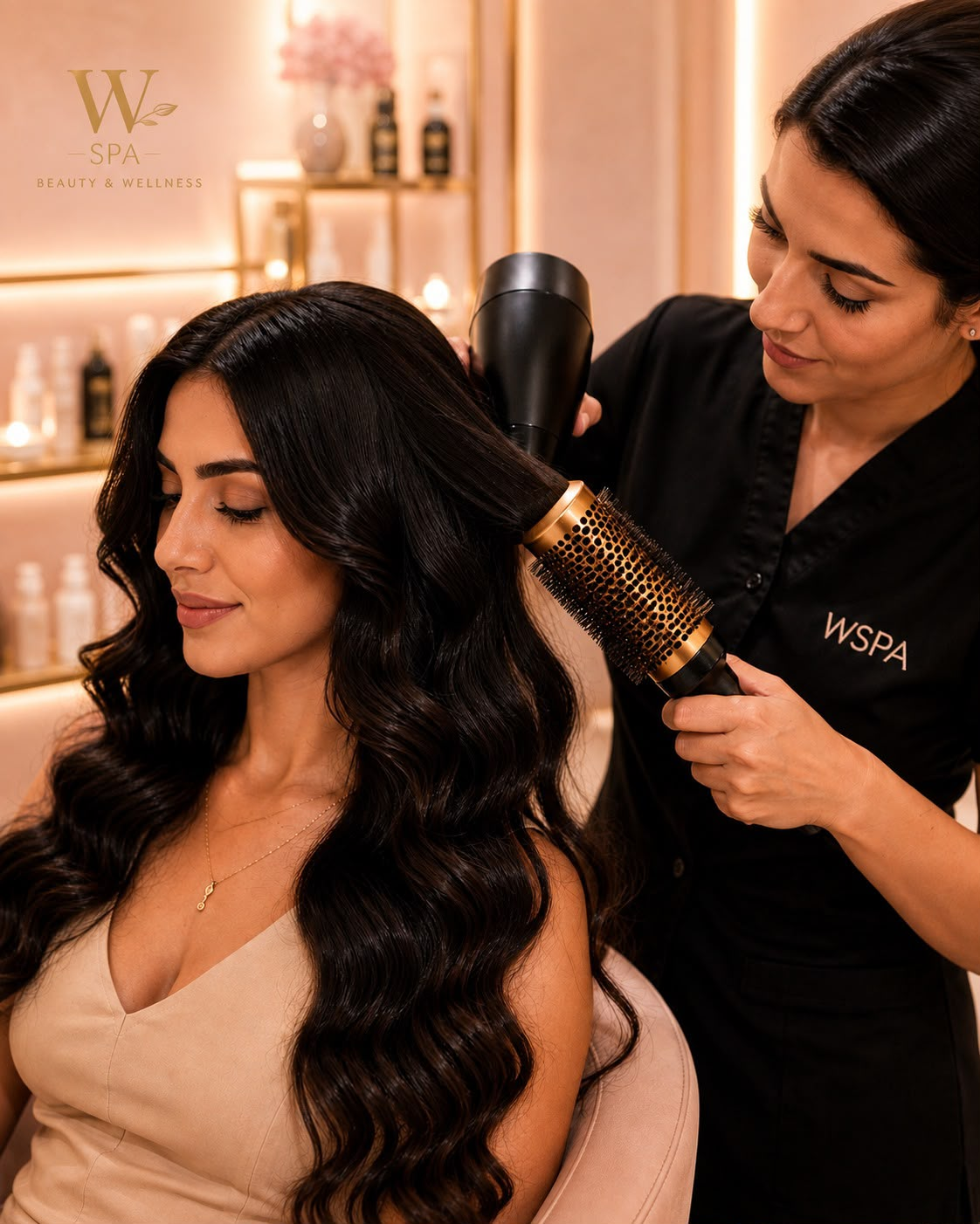 Bacs de lavage et postes de coiffure du salon W SPA